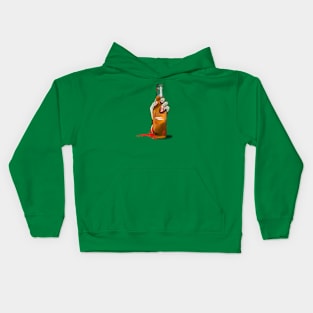 Zombie Hand Double Tap on Leaf Green Kids Hoodie